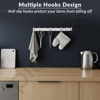 Plantex Bathroom Hooks for Hanging with L-Shape Hooks - Door Hooks for Clothes/Towel/Keys - Pack of 3 - (8 Hooks, Chrome)