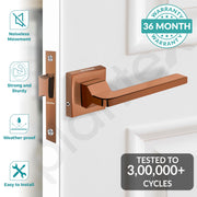 Plantex Heavy Duty Door Lock – Bathroom Door Lock/Mortise Keyless Handle Set for Home/Bathroom/Store Room/Balcony/Office with Baby Latch (605 - PVD Rose Gold)