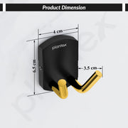 Plantex 304 Grade Stainless Steel Robe Hook/Cloth-Towel Hanger/Door Hanger-Hook/Bathroom Accessories - Pack of 1 (Parv-Gold & Black)