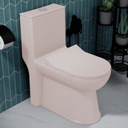 Plantex Platinum Ceramic Rimless Western Commode/Washdown Western Toilet/One Piece Western Commode with Soft Close Toilet Seat Cover - S Trap Outlet (Peach)