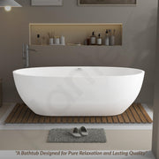 Plantex Bathtub For Bathroom/Bath tub for Adults/Deep Soaker Freestanding Bathtub with Overflow, Popup and Drain Pipe (BSM-211-White-1700mm)