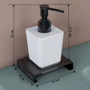 Plantex Shampoo Dispenser/Stainless Steel and ABS Soap Dispenser for Bathroom/Hand Wash Dispenser/Bathroom Accessories - Table Top (Black & ABS)