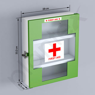 Plantex First Aid Box/Medical Box/Emergency First Aid Kit Box Without Key/Medicine Storage Box for Home, School & Office with Multi Compartment - (Green & White)