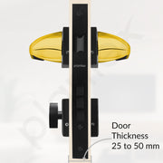 Plantex Heavy Duty Door Lock/Main Door Mortise Lock Handle/Handle Set for Home/Office - Door Accessories- (APS-PT-009- Black - Gold)