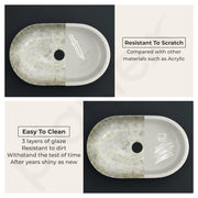 Plantex Tabletop Wash Basin for Bathroom/Designer Ceramic hand Wash Sink/Oval Countertop Wash Basin for Home/Office/hotel (22 x 13.5 x 6 Inch)