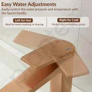 Plantex Brass Wash Basin Mixer Tap/Hot & Cold Basin Mixer Faucet/Deck Mount Pillar Spout for Bathroom Sink - Pack of 1 (APS-4604, Brushed Rose Gold)
