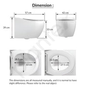 Plantex Ceramic Rimless Wall Hung Commode/Western Commode for Toilet/Rimless Washdown Flush with  Soft Closing Toilet Seat Cover - P Trap Outlet (1181,White Glossy)