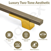 Plantex Aluminium Cabinet Handle/900mm Wardrobe Handle for Home/Cupboard Door Pull-Push Handles for Office - Pack of 1 (DTC-5580, Brass Antique & Gold)