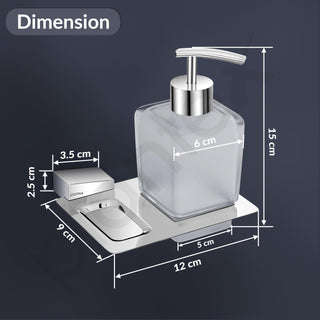Plantex Smero Pure Brass Made Hand Wash Holder for Wash Basin/Liquid Soap Dispenser/Shampoo Dispenser - Arrete (Chrome)