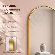 Plantex Aluminium Frame Mirror for Bathroom/Wall Mount Capsule Mirror for Bedroom/Dressing Room/Living Room/Entryway - (Gold, 22x36 Inch)