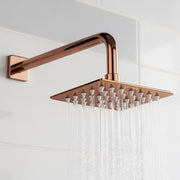 Plantex Stainless Steel Overhead Shower 4 x 4 inch with Water-Saving Technology/High pressure Rain Shower Head without Arm/Bathroom Shower -(Ultra Slim-PVD Rose Gold)