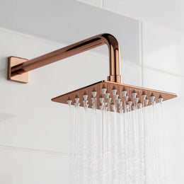 Plantex Stainless Steel Overhead Shower 4 x 4 inch with Water-Saving Technology/High pressure Rain Shower Head without Arm/Bathroom Shower -(Ultra Slim-PVD Rose Gold)