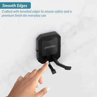Plantex 304 Grade Stainless Steel Robe Hook for Bathroom/Cloth-Towel Hanger/Hooks for Wall/Bathroom Accessories - Cute (Black)