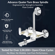 Plantex Pure Brass Wall Mixer for Bathroom 3 in 1 with L-Bend Provision for Overhead and Hand Shower with Water Saving Nozzle/ 7 Year Warranty by Plantex (ORN-219- Mirror-Chrome)
