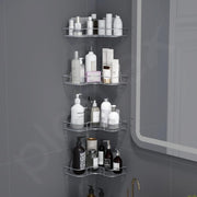 Plantex Self Adhesive Corner Shelf for Wall/Stainless Steel Bathroom Shelf/Kitchen Corner Shelf/Bathroom Organizer Without Drill-Pack of 4 (Chrome)