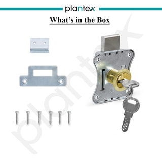 Plantex Drawer Lock/20mm Brass Lock for Cupboard/Multipurpose Cupboard Lock with Key for Home/Office - Pack of 1 (Gold)