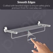 Plantex 304 Stainless Steel Towel Holder in Bathroom/Cloth Hanger for Bathroom/Towel Rack/Bathroom Accessories - Oreva (Chrome) 24 Inch