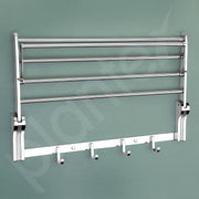 Plantex Stainless Steel Folding Towel Rack/Towel Stand for Bathroom/Towel Hanger/Bathroom Accessories (24-inch) Chrome