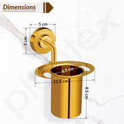 Plantex Tumbler Holder for Bathroom/304 Grade Stainless Steel Toothbrush Holder/Toothpaste/Razor Holder/Bathroom Accessories - Pack of 1 (Gold)