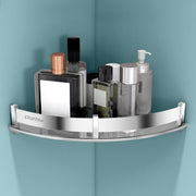 Plantex Corner Shelf for Bathroom Wall/Stainless Steel Bathroom Shelf/Side Corner Shelf/Bathroom Storage Organizer (12x12 inches, Chrome)