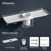 Plantex Double Soap Dish with Tumbler Holder/Acrylic Soap Stand with Tumbler for Bathroom/Soap Holder/Bathroom Accessories - Pack of 1 (VIW-119, White)
