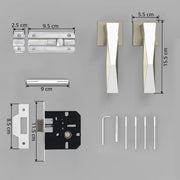 Plantex Heavy Duty Door Lock – Bathroom Door Lock/Mortise Keyless Handle Set for Home/Bathroom/Store Room/Balcony/Office with Baby Latch – (7085 – Satin White & Chrome Finish)