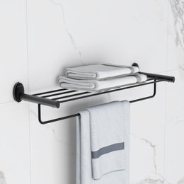 Plantex 304 Grade Stainless Steel 24-Inch Towel Rack for Bathroom/Towel Rod/Towel Hanger Stand/Bathroom Accessories - Oreva (Black)