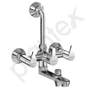 Plantex Pure Brass 3 In 1 Wall Mixer for Bathroom/Mixer L-Bend Provision for Overhead and Hand Shower/Bathroom Mixer 3 in 1 with shower -7 Year Warranty by Plantex (Chrome)