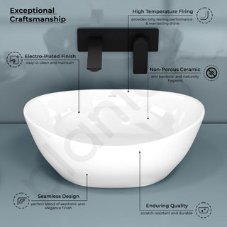 Plantex Ceramic Basin/Wash Basin for Bathroom/Tabletop Wash Basin/Bathroom Basin (Cadiz, White)