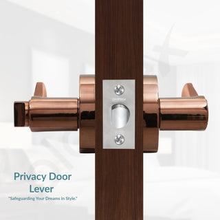 Plantex Heavy-Duty Door Lock - Bathroom Door Lock/Mortise Keyless Handle Set for Home/Bathroom/Balcony/Store Room - (DTM-628, PVD Rose Gold)