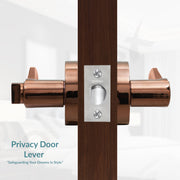 Plantex Heavy-Duty Door Lock - Bathroom Door Lock/Mortise Keyless Handle Set for Home/Bathroom/Balcony/Store Room - (DTM-628, PVD Rose Gold)