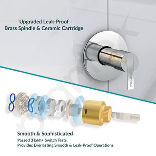 Plantex Pure Brass AQ-1406 Angular Concealed Stop Cock/Concealed Stop Valve Tap For Bathroom With Teflon Tape & Adjustable Brass Wall Flange - 15 mm (Mirror-Chrome Finish)