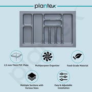 Plantex Cutlery tray for Kitchen Drawer/Cutlery Cosmetic Stationary Organizer/Cabinet Cutlery Tray Organizer for Modular Kitchen - (Grey-28.5x18.5 INCH)
