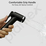 Plantex Jet Spray for Toilet/ABS Health Faucet with 1 Meter Shower Hose Pipe and Wall Hook/Health Faucet Set for Bathroom/Hand Gun for Toilet - (Jecquar, Black)