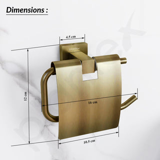 Plantex 304 Grade Stainless Steel Tissue Paper Roll Holder/Toilet Paper Roll Holder for Bathroom Accessories - Splash (Antique)