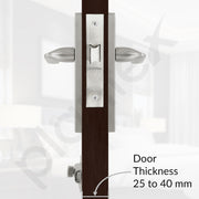 Plantex Brass Heavy Duty Door Lock Bathroom Door Lock/Mortise 8Inch Keyless Plate Handle Set For Home/Bathroom/Store Room/Balcony/Office With Baby Latch (8060, Matt), Silver