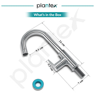 Plantex PAC-1812 Kitchen Sink Tap with Water Efficient Tap Aerator/Wall Mount Sink Tap for Kitchen Basin with 360° Swivel Spout (Chrome)