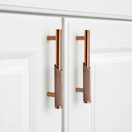 Plantex Stainless Steel & Aluminium Cabinet Handle/96mm Wardrobe Handle for Home/Cupboard Door Pull-Push Handles for Office - Pack of 2 (Rose Gold)