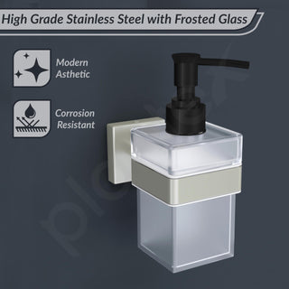 Plantex Stainless Steel Liquid Soap Dispenser for Bathroom/Liquid Shampoo Dispenser/Hand wash Dispenser/Bathroom Accessories - Pack of 1, Aqua (Satin)
