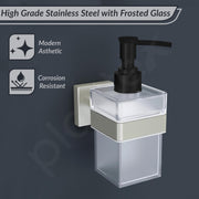 Plantex Stainless Steel Liquid Soap Dispenser for Bathroom/Liquid Shampoo Dispenser/Hand wash Dispenser/Bathroom Accessories - Pack of 1, Aqua (Satin)