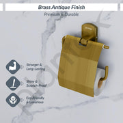 Plantex 304 Stainless Steel Tissue Paper Roll Holder For Bathroom/Toilet Paper Stand for Washroom/Toilet Paper Holder for Bathroom Accessories - Parv (Brass Antique)