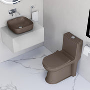 Plantex Ceramic One Piece Commode with Washbasin/Rimless Western Toilet/Bathroom Wash Basin/S Trap Commode for Bathroom - (Choco)