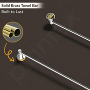 Plantex Towel Rod for Bathroom/Pure Brass Towel Hanger/24in Towel Holder/Bathroom Accessories - Pack of 1 (APS-EFL-01, Chrome)