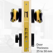 Plantex Door Lock for Home/Main Door Lock Set with 3 Computerized Key/Mortise Lock for Door with Brass Lock Body & Cylinder (SM037, Gold & Black)
