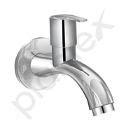 Plantex Pure Brass AQ-1401 Bib Cock Water Tap with Water Saving Techonology Tap with Bib Tap with Brass Wall Flange and Teflon Tape for Bathroom-7 Year Warranty (Mirror Chrome Finish)