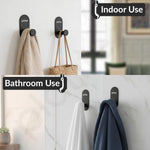 Plantex Wall Hanging Hook/Bath Towel Hook/Self Adhesive Oval Robe Hooks for Kitchen/Bathroom/Stylish Home Decor Items - Pack of 2 (Black)