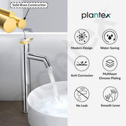Plantex Pure Brass Pillar Tap for Wash Basin/High Neck Tap for Basin with Teflon Tape-7 Year Warranty by Plantex (ORE-1422, Chrome)