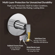 Plantex Pure Brass COL-1006 Angular Concealed Stop Cock/Concealed Stop Valve Tap For Bathroom With Teflon Tape & Brass Adjustable Wall Flange â€“ 15 mm (Mirror-Chrome Finish)