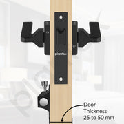 Plantex Heavy Duty Door Lock – Bathroom Door Lock/Mortise Keyless Handle Set for Home/Bathroom/Store Room/Balcony/Office with Baby Latch (605 - Black)