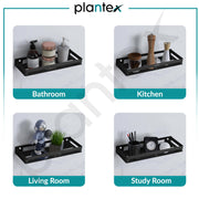 Plantex Stainless Steel Bathroom Shelf/Shelf for Bathroom/Multipurpose Storage Rack/15x5 inch Shelf for Kitchen/Home/Office/Hotel - Pack of 1 (Black)